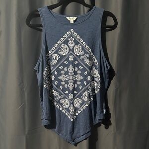 Daytrip Navy Bandana Print Tank Top